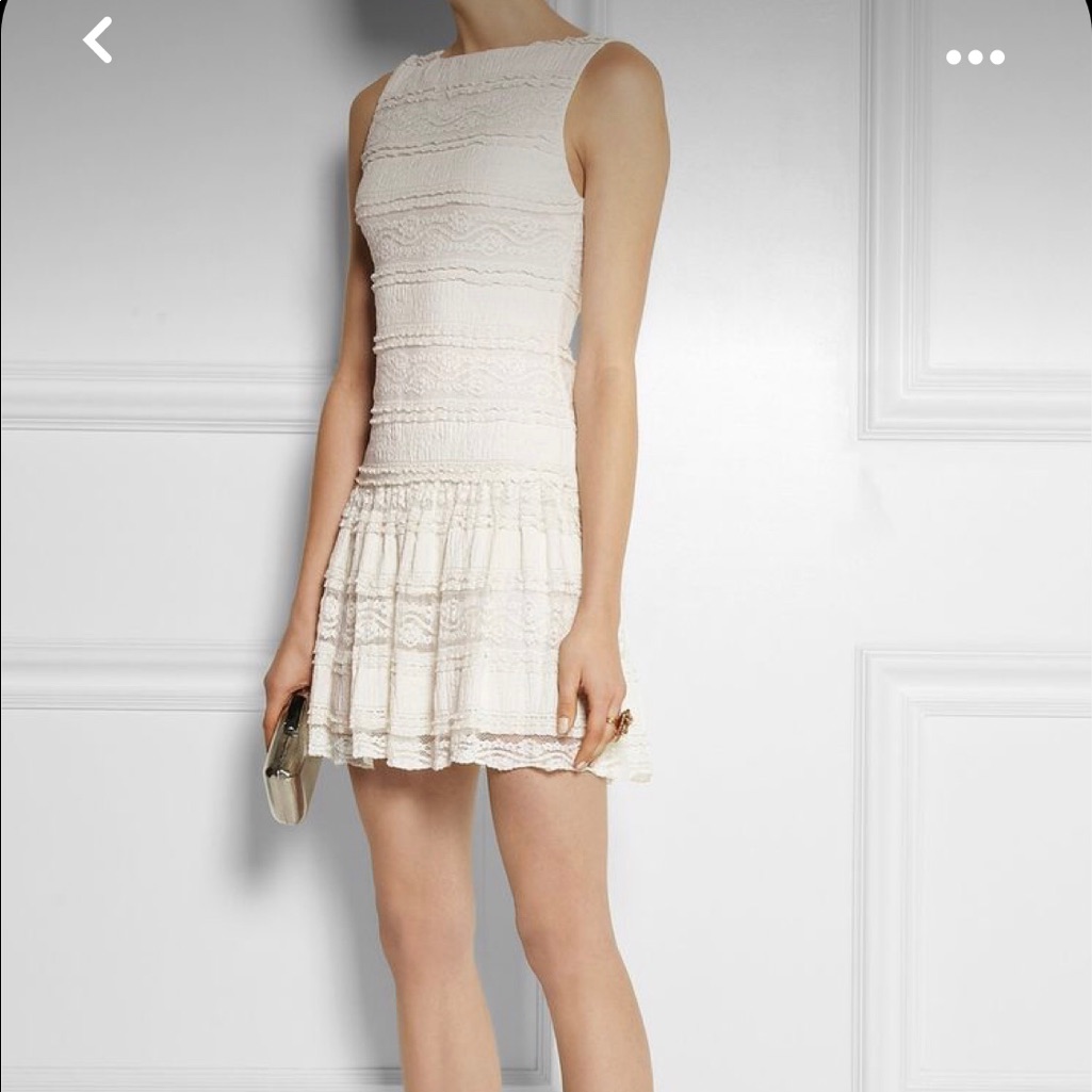 Alice + Olivia Cream Lace Dress